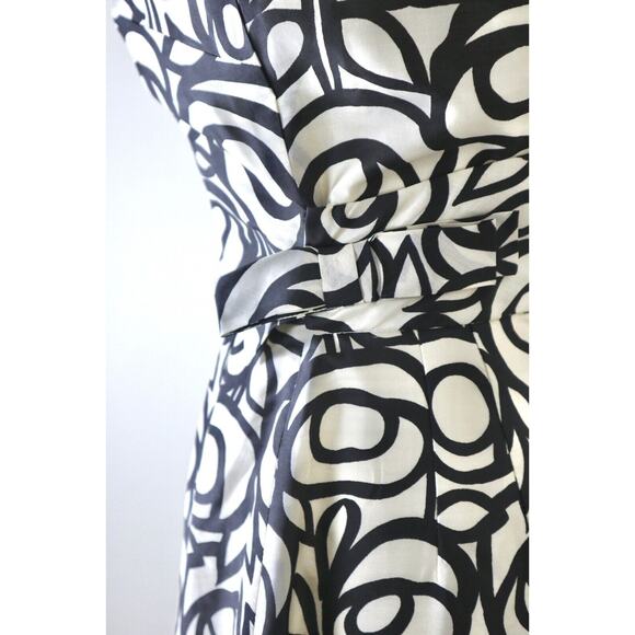 Vintage 1950s Size XXS Silk Low Back Sheath Dress Abstract Floral Novelty Print - Picture 6 of 10